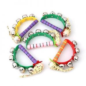 נועם  baby products Baby Rattle Ring Wooden Handbell Baby Toys Musical Instruments for Kids Gift HY
