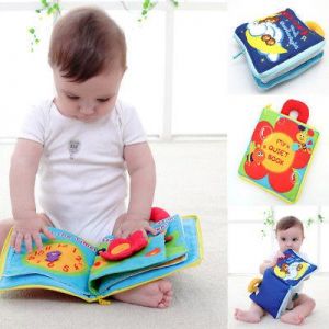 12 pages Soft Cloth Baby Boys Girls Books Rustle Sound Infant Educational Toys